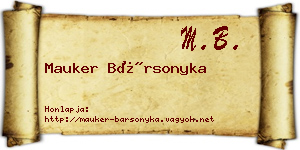 Mauker Bársonyka névjegykártya